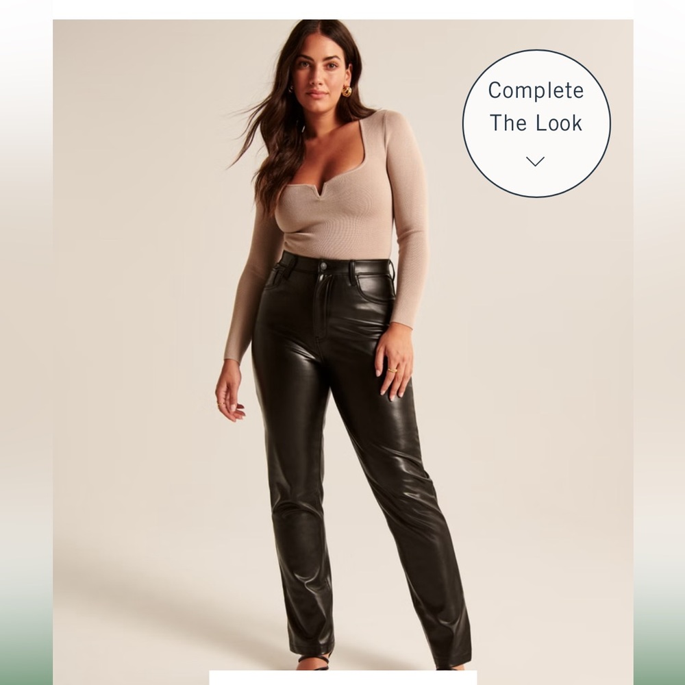Abercrombie 90s curve love vegan leather pants size 26/2 NWT